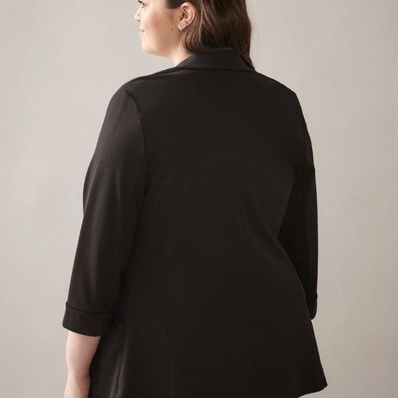 NWT Addition Elle Black Cuffed Sleeve Blazer - Picture 2 of 8